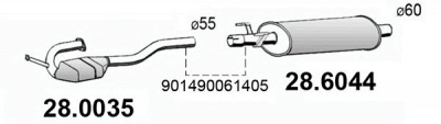 ASSO 286044 -  Средний глушитель выхлопных газов