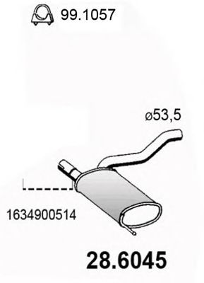 ASSO 286045 -  Средний глушитель выхлопных газов