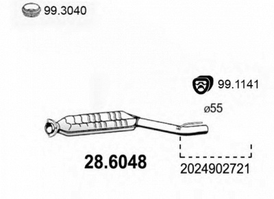 ASSO 286048 -  Средний глушитель выхлопных газов