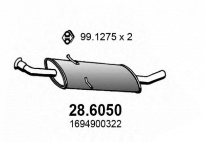 ASSO 286050 -  Средний глушитель выхлопных газов