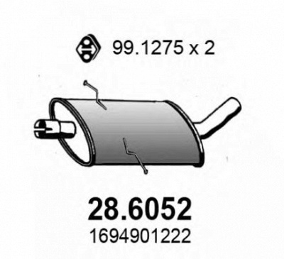 ASSO 286052 -  Средний глушитель выхлопных газов