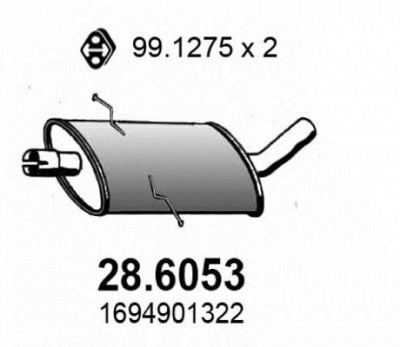 ASSO 286053 -  Средний глушитель выхлопных газов