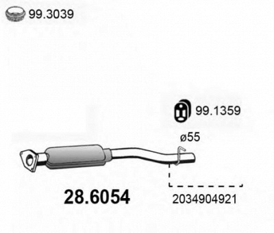 ASSO 286054 -  Средний глушитель выхлопных газов