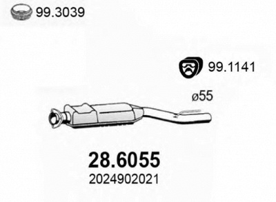 ASSO 286055 -  Средний глушитель выхлопных газов