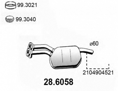 ASSO 286058 -  Средний глушитель выхлопных газов
