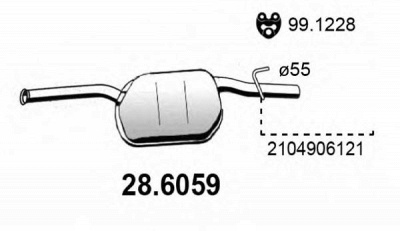 ASSO 286059 -  Средний глушитель выхлопных газов
