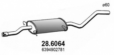 ASSO 286064 -  Средний глушитель выхлопных газов