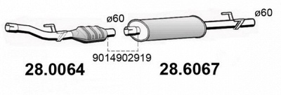 ASSO 286067 -  Средний глушитель выхлопных газов