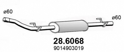 ASSO 286068 -  Средний глушитель выхлопных газов