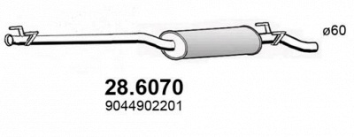 ASSO 286070 -  Средний глушитель выхлопных газов