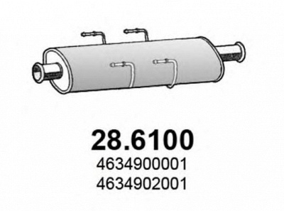 ASSO 286100 -  Средний глушитель выхлопных газов