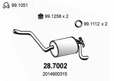 ASSO 287002 -  Глушитель выхлопных газов конечный