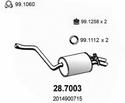 ASSO 287003 -  Глушитель выхлопных газов конечный
