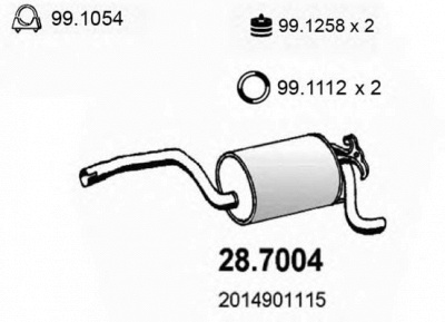 ASSO 287004 -  Глушитель выхлопных газов конечный