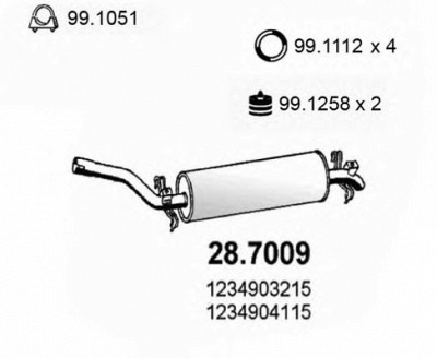 ASSO 287009 -  Глушитель выхлопных газов конечный
