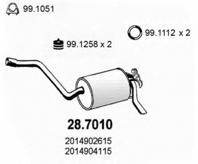 ASSO 287010 -  Глушитель выхлопных газов конечный