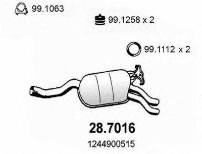 ASSO 287016 -  Глушитель выхлопных газов конечный