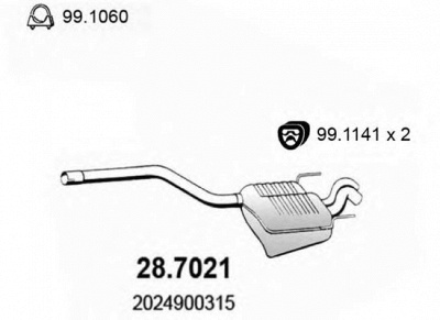 ASSO 287021 -  Глушитель выхлопных газов конечный
