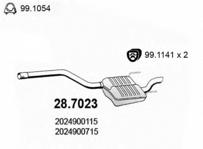 ASSO 287023 -  Глушитель выхлопных газов конечный