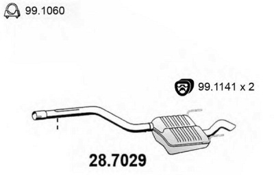 ASSO 287029 -  Глушитель выхлопных газов конечный