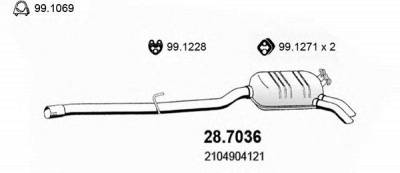 ASSO 287036 -  Глушитель выхлопных газов конечный