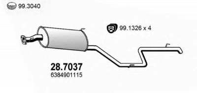 ASSO 287037 -  Глушитель выхлопных газов конечный
