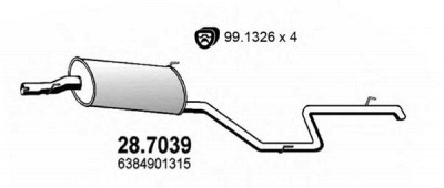 ASSO 287039 -  Глушитель выхлопных газов конечный