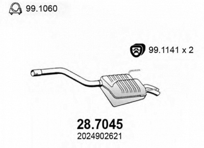 ASSO 287045 -  Глушитель выхлопных газов конечный