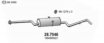 ASSO 287046 -  Глушитель выхлопных газов конечный