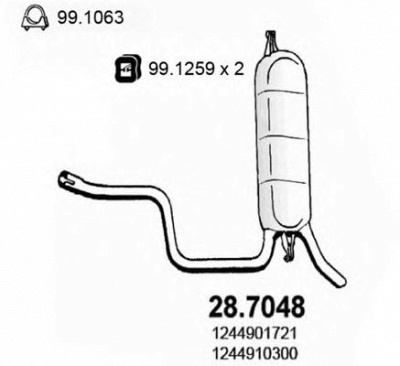 ASSO 287048 -  Глушитель выхлопных газов конечный