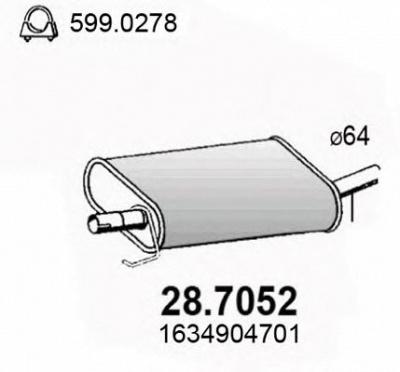 ASSO 287052 -  Глушитель выхлопных газов конечный