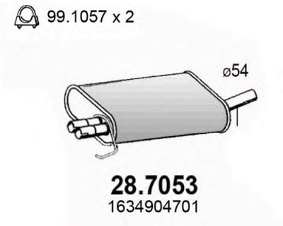 ASSO 287053 -  Глушитель выхлопных газов конечный
