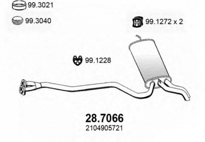 ASSO 287066 -  Глушитель выхлопных газов конечный