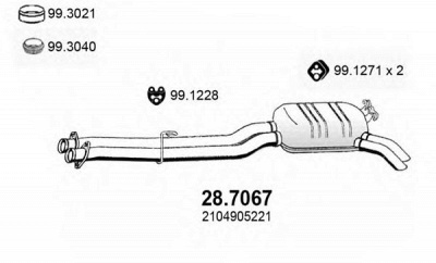 ASSO 287067 -  Глушитель выхлопных газов конечный