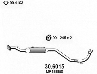 ASSO 306015 -  Средний глушитель выхлопных газов