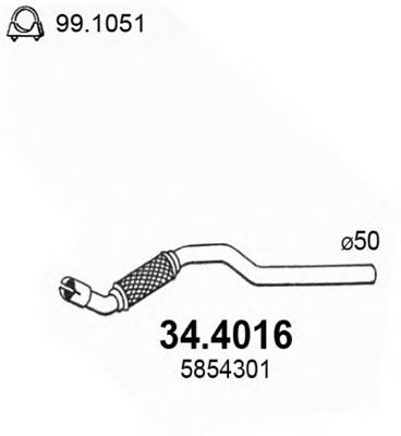 ASSO 344016 -  Труба выхлопного газа