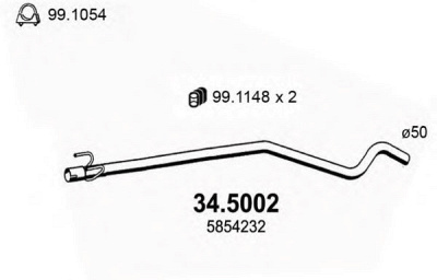 ASSO 345002 -  Труба выхлопного газа