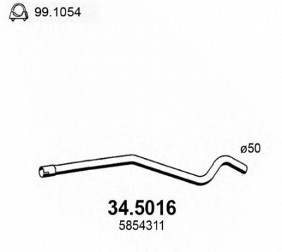 ASSO 345016 -  Труба выхлопного газа