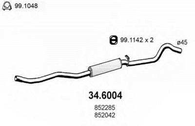 ASSO 346004 -  Средний глушитель выхлопных газов