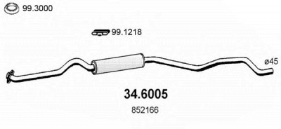 ASSO 346005 -  Средний глушитель выхлопных газов