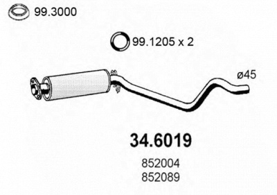 ASSO 346019 -  Средний глушитель выхлопных газов