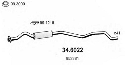 ASSO 346022 -  Средний глушитель выхлопных газов