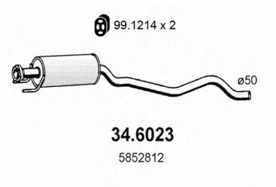 ASSO 346023 -  Средний глушитель выхлопных газов