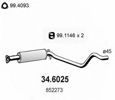 ASSO 346025 -  Средний глушитель выхлопных газов