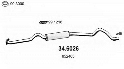 ASSO 346026 -  Средний глушитель выхлопных газов