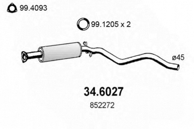 ASSO 346027 -  Средний глушитель выхлопных газов