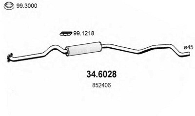 ASSO 346028 -  Средний глушитель выхлопных газов