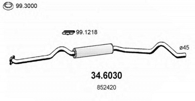 ASSO 346030 -  Средний глушитель выхлопных газов