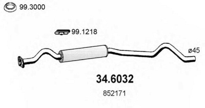 ASSO 346032 -  Средний глушитель выхлопных газов