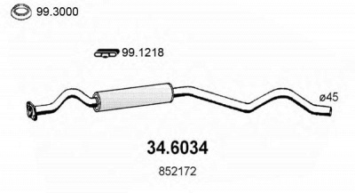 ASSO 346034 -  Средний глушитель выхлопных газов